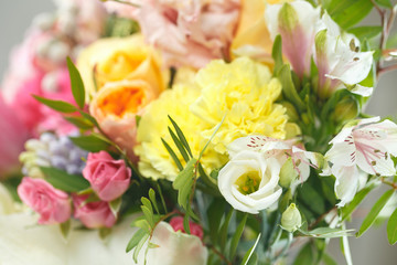 delicate bouquet of bright flowers isolated