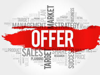 Offer word cloud, business concept