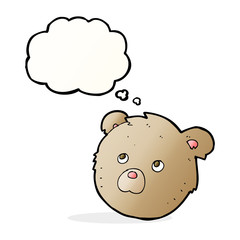 cartoon teddy bear face with thought bubble