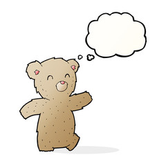cartoon teddy bear with thought bubble