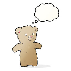 cartoon teddy bear with thought bubble