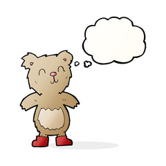 cartoon teddy bear with thought bubble