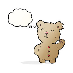 cartoon teddy bear with thought bubble