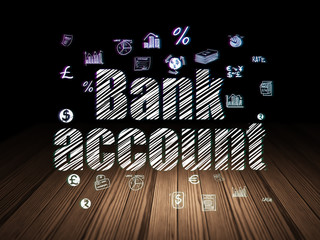 Banking concept: Bank Account in grunge dark room