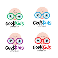 geek kids,Geek logo,vector logo template