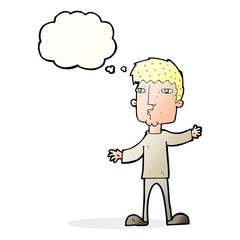Fototapeta premium cartoon curious man with thought bubble