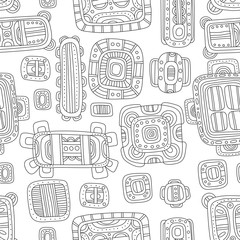 Seamless black and white decorative pattern for coloring book