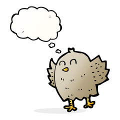 cartoon bird with thought bubble