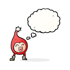 cartoon funny christmas creature with thought bubble