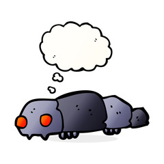 cartoon insect with thought bubble