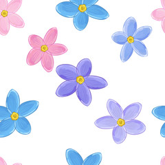 Seamless forget-me-not pattern