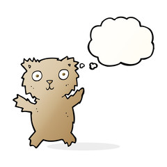 cartoon teddy bear with thought bubble