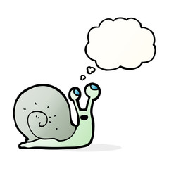 cartoon snail with thought bubble