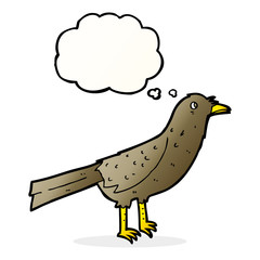 cartoon bird with thought bubble
