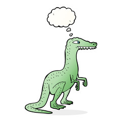 cartoon dinosaur with thought bubble