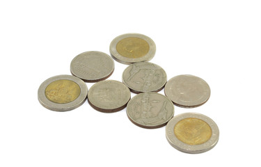 Variety of Thai Baht Coins