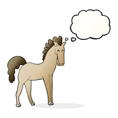 cartoon horse with thought bubble