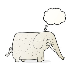 cartoon big elephant with thought bubble
