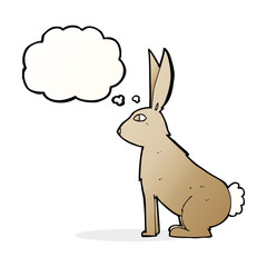 cartoon rabbit with thought bubble