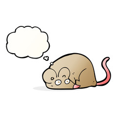 cartoon mouse with thought bubble
