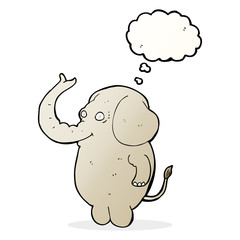 cartoon funny elephant with thought bubble