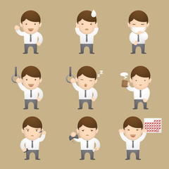 Businessman emotions illustration character design