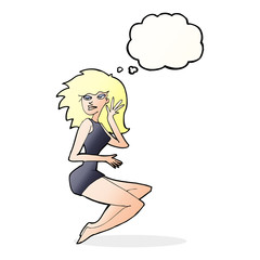 cartoon sexy woman with thought bubble