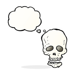Obraz na płótnie Canvas cartoon skull with thought bubble