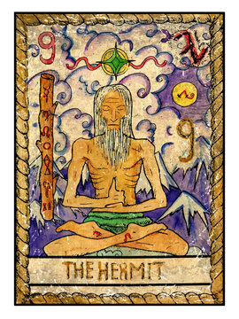 The Old Tarot Card. The Hermit