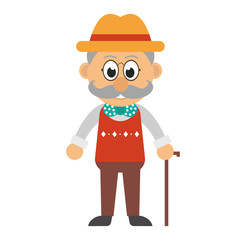 old man with a stick