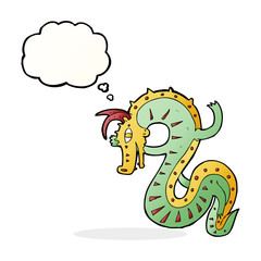 saxon dragon cartoon with thought bubble