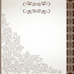 Vintage background with line floral pattern