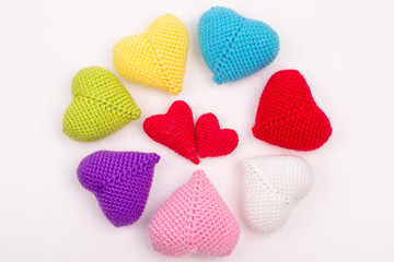 heart crocheted from threads