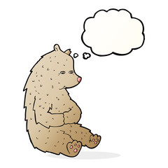 cute cartoon bear with thought bubble