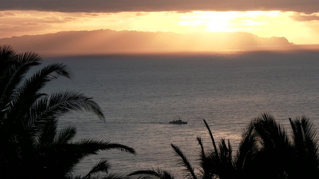 Warship guarding the coast