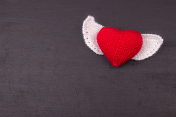 heart crocheted from threads