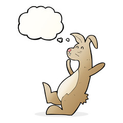 cartoon hare with thought bubble