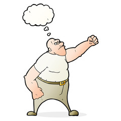 cartoon angry man with thought bubble