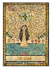 The old tarot card. The Star - obrazy, fototapety, plakaty