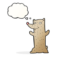 funny cartoon bear with thought bubble