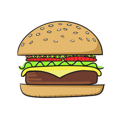 Tasty burger vector illustration
