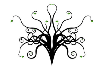 Curly abstract vector tree