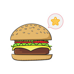 Tasty burger vector illustration