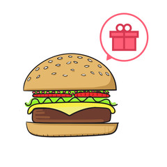 Tasty burger vector illustration