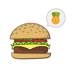 Tasty burger vector illustration