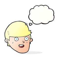 cartoon man with big chin with thought bubble