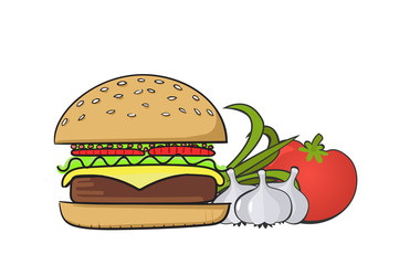 Tasty burger vector illustration