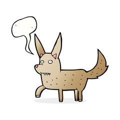 Fototapeta na wymiar cartoon wild dog with speech bubble