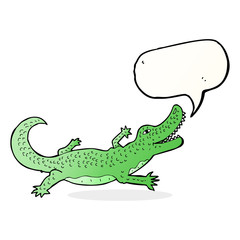 cartoon crocodile with speech bubble