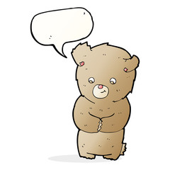 cartoon teddy bear with speech bubble